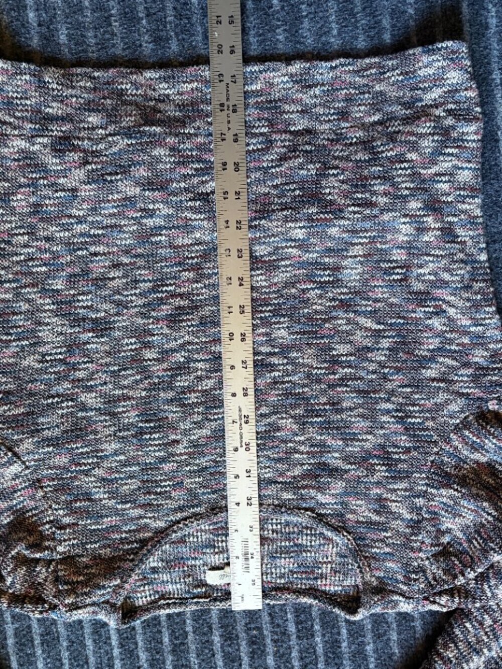 Madewell Multicolor Marled Knit Pullover Sweater Size Medium Cotton, Pink/Gray - Picture 8 of 9
